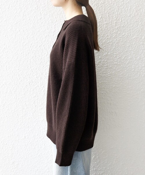 SHIPS any ニット セーター any:「手洗い可能」AQUA カシミヤ ミックス