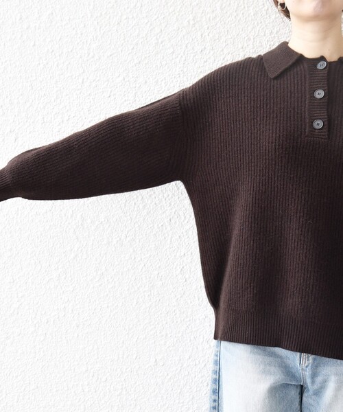 SHIPS any ニット セーター any:「手洗い可能」AQUA カシミヤ ミックス