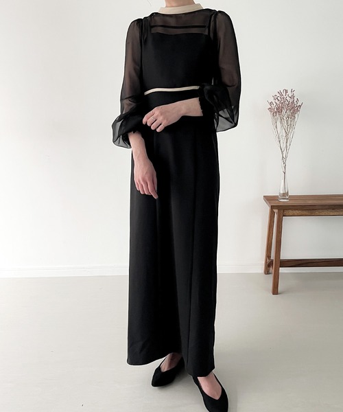 「JUNOAH」 長袖チュニック LARGE クリーム レディース