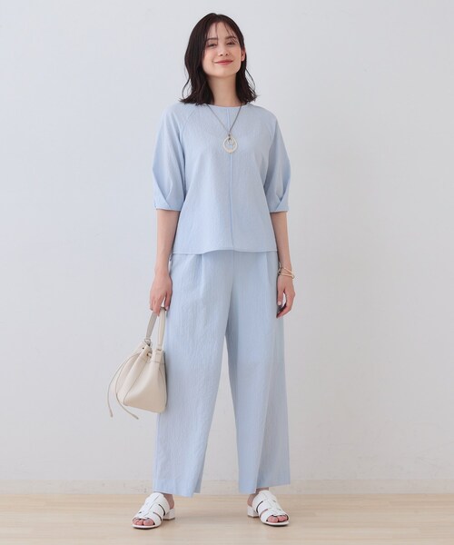 INDIVI（インディヴィ） ブラウス シャツ 「SETUP可能／涼しい」タック