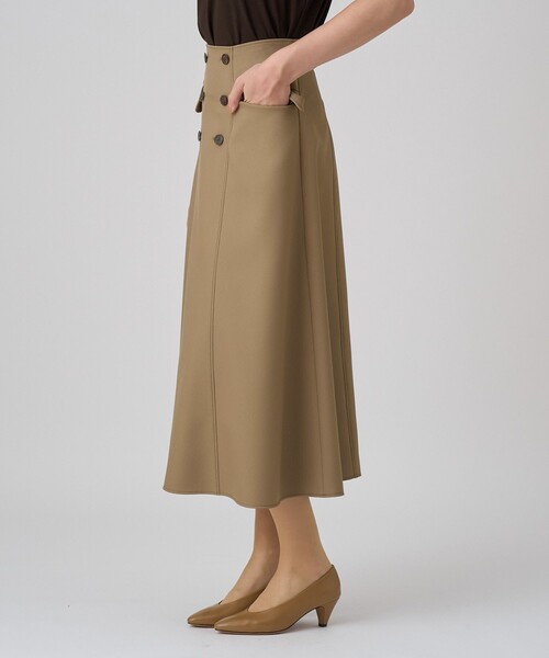 【新品タグ付き】ANAYI ブライトツイル ベルトモチーフ スカート ANAYI（アナイ）の「ブライトツイルベルトモチーフ スカート（スカート