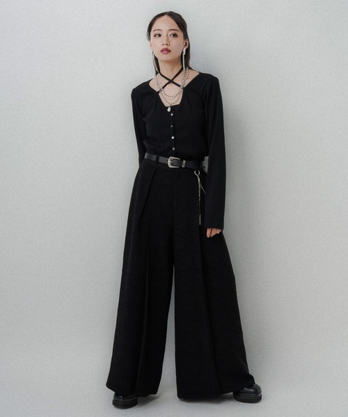 HARE パンツ VINTAGEジャガードワイドパンツ(HARE) レディース