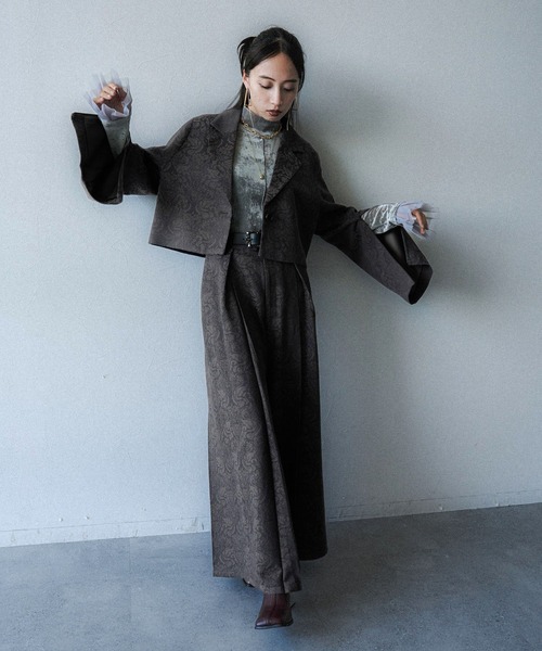 HARE パンツ VINTAGEジャガードワイドパンツ(HARE) レディース