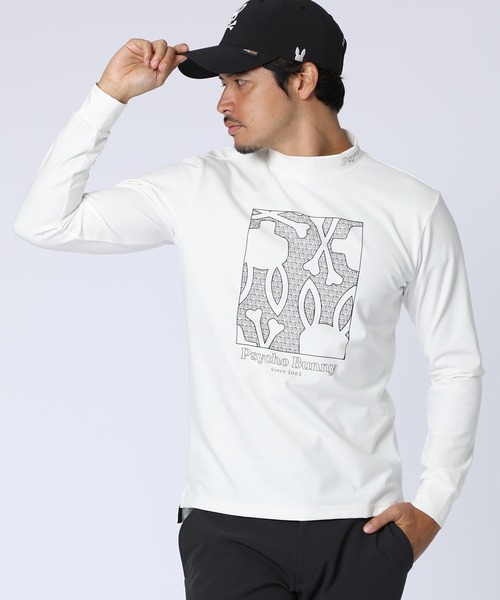 tシャツ 「GOLF」オリジナル総柄アートワーク モックネックＴシャツ メンズ_1