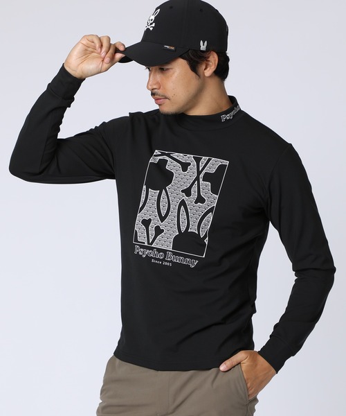 tシャツ 「GOLF」オリジナル総柄アートワーク モックネックＴシャツ メンズ_2