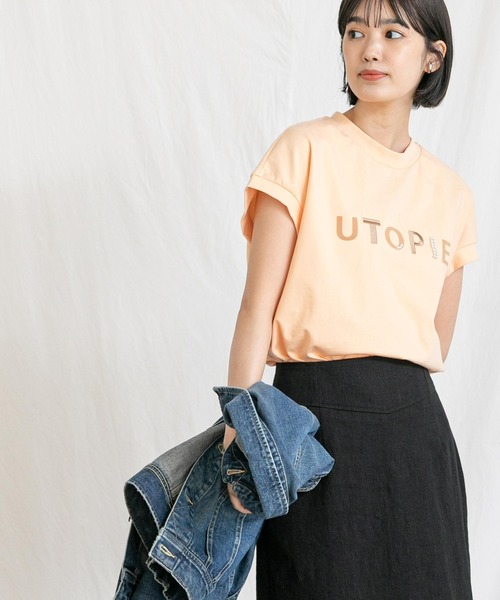 「Gready Brilliant」 「tribecca」半袖カットソー FREE チャコールグレー レディース_画像2