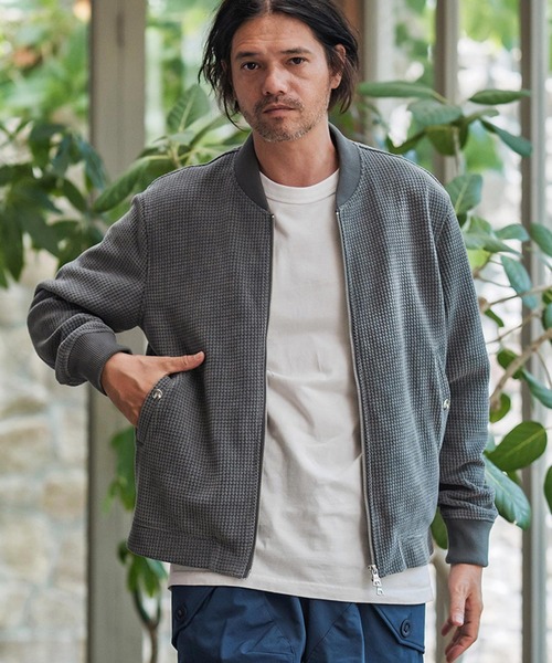 CAMBIO（カンビオ） ma1 ma-1 mj11139-ワッフルリブブルゾン メンズ