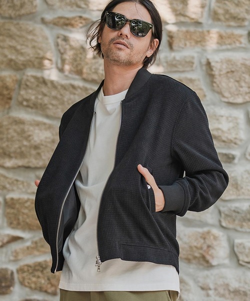 CAMBIO（カンビオ） ma1 ma-1 mj11139-ワッフルリブブルゾン メンズ