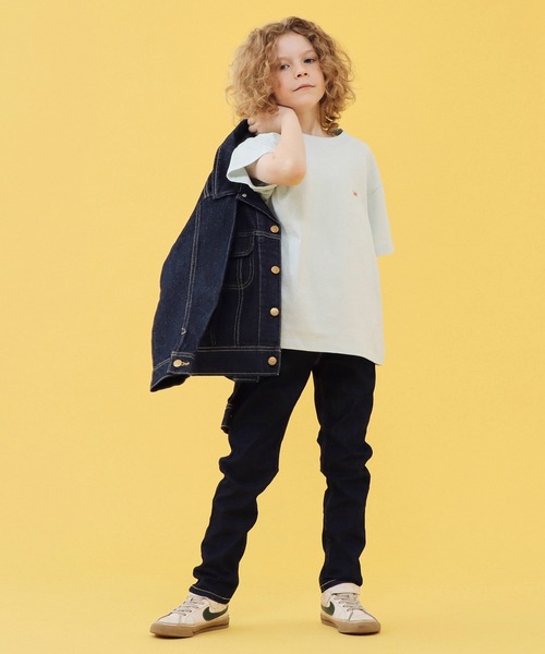 デニムジャケット アウター Lee/リー「110-160cm」キッズ ライダースジャケット 天然素材綿100％ キッズ 子供服 男の子 女の子の画像