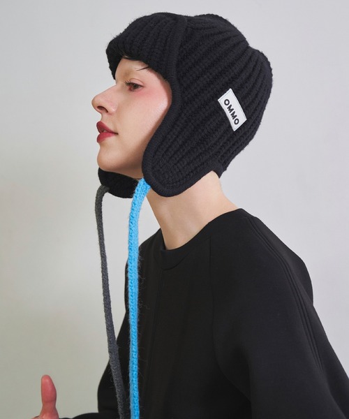 OMMO（オーエムエムオー） ニット帽 ニットキャップ EARFLAP KNIT CAP