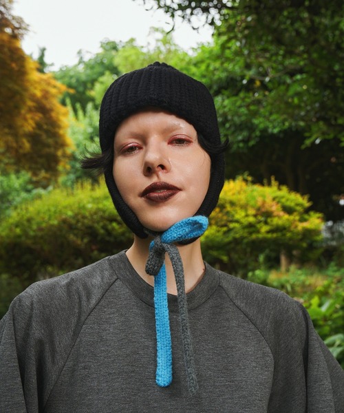 【1114mrm5m】ニット帽 OMMO（オーエムエムオー） ニット帽 ニットキャップ EARFLAP KNIT CAP