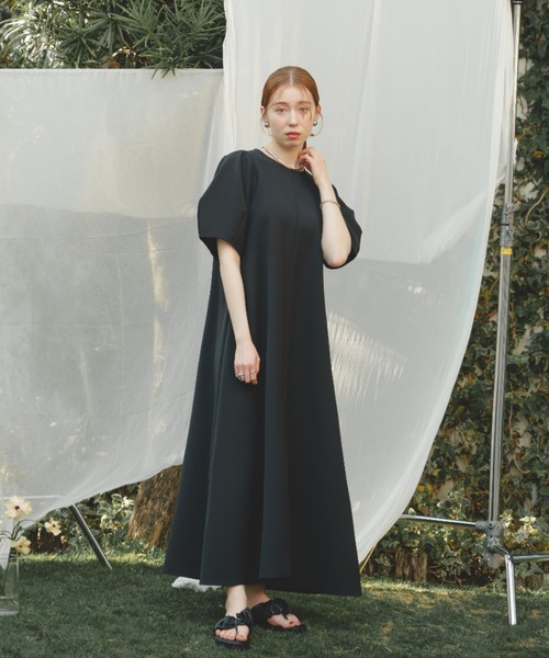 hinari（ヒナリ） 半袖ワンピース SMALL ブラック レディース