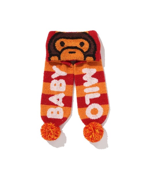 ほぼ未使用品‼️アベイシングエイプ BAPE MILO キッズマフラー A BATHING APE（アベイシングエイプ） マフラー BABY MILO STRIPE KNIT
