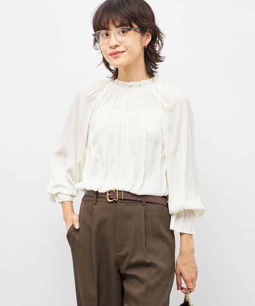 NOLLEY'S（ノーリーズ） ブラウス シャツ ウォッシャブル2WAY割繊衿