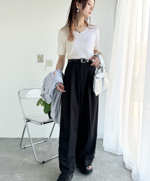 「classicalelf」 半袖ニット X-LARGE オフホワイト レディース_画像2