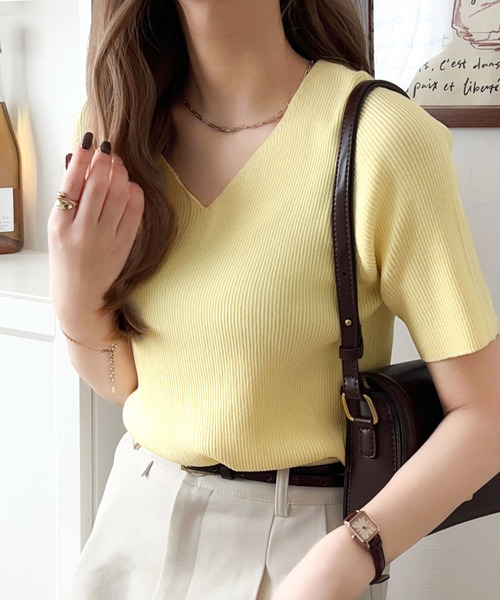 「classicalelf」 半袖ニット X-LARGE オフホワイト レディース_画像9