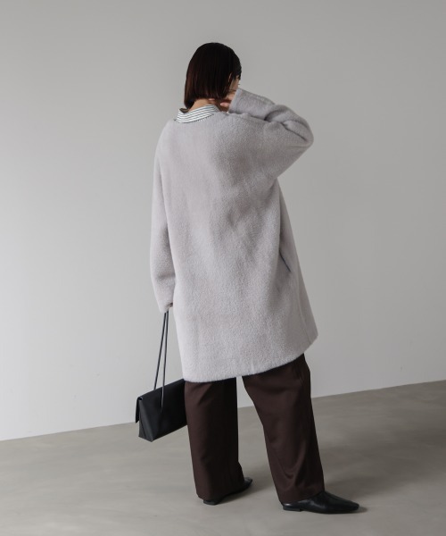 Bou Jeloud（ブージュルード） ノーカラーコート コート シャギー