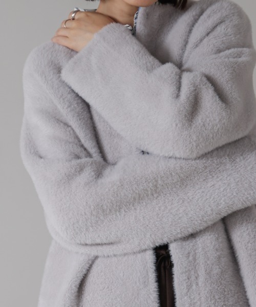 Bou Jeloud（ブージュルード） ノーカラーコート コート シャギー