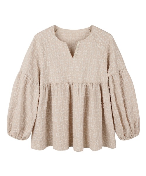 「SAISON DE PAPILLON」 長袖ブラウス L ベージュ レディース_画像2