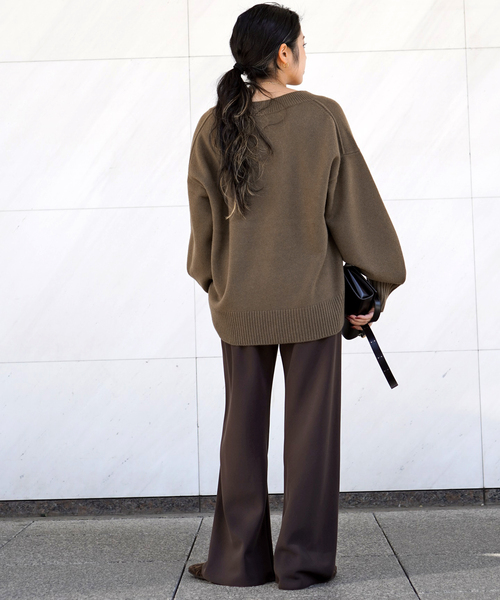 AP STUDIO スラックス パンツ 追加エラスティックパンツ(ブラウン
