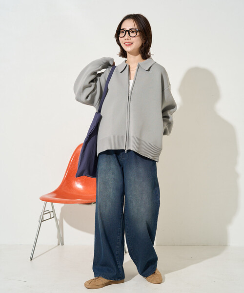 ダークグレー 襟付きニット FREEサイズ ダークグレー 襟付きニット FREEサイズ