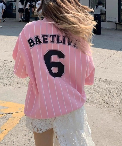 MEMECLE（メメクル） トレーナー スウェット 「 」ストライプ柄