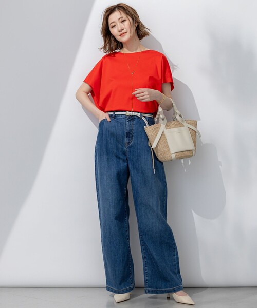 23区（ニジュウサンク） 半袖カットソー 44 レッド レディース