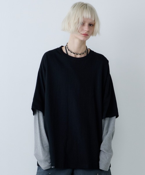 AFF AIVER tシャツ ワッフルレイヤードL/S TEE メンズ レディース 