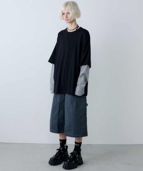 AFF AIVER tシャツ ワッフルレイヤードL/S TEE メンズ レディース 