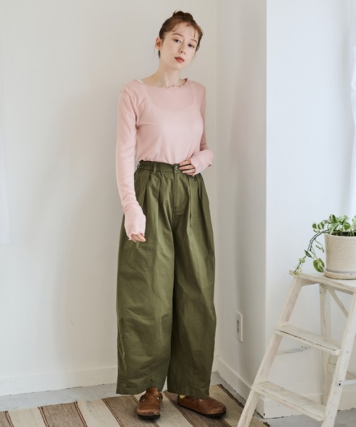 「Crisp」 パンツ FREE カーキ レディース_画像5