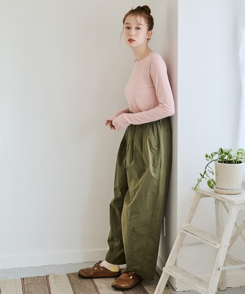 「Crisp」 パンツ FREE カーキ レディース_画像7