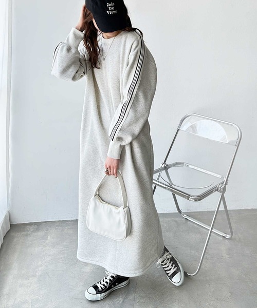 「GeeRA」 長袖ワンピース LARGE オートミール レディース_画像3