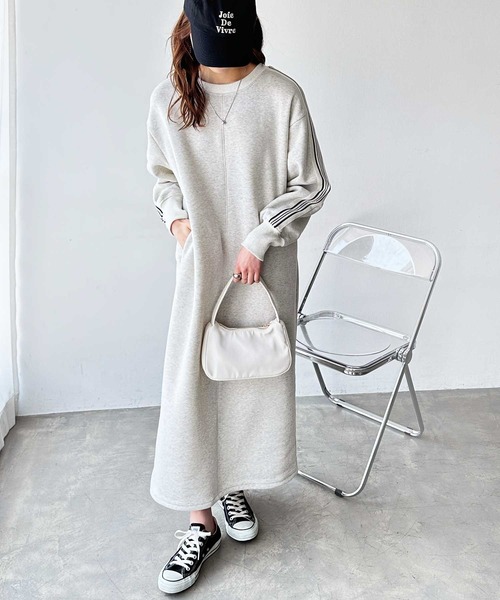 「GeeRA」 長袖ワンピース LARGE オートミール レディース_画像4