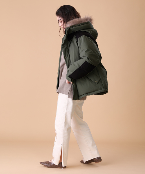 「FREAK'S STORE」 「FIRST DOWN」ダウンジャケット SMALL ブラック レディース_画像5