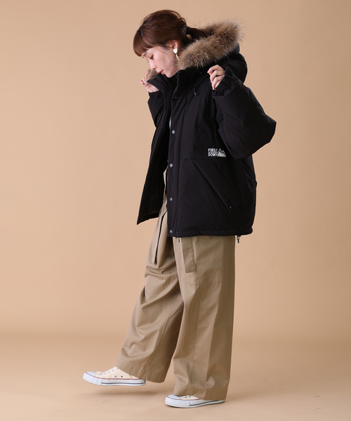 「FREAK'S STORE」 「FIRST DOWN」ダウンジャケット SMALL ブラック レディース_画像8