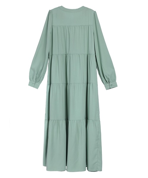 「DRESS PLUS」 長袖ワンピース L ダークラベンダー レディース_画像3