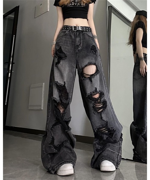 inst.ALL ジーンズ デニム デニムパンツ クラッシュダメージルーズ