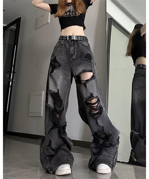 inst.ALL ジーンズ デニム デニムパンツ クラッシュダメージルーズ