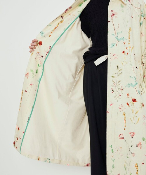 TOMORROWLAND .B ステンカラーコート コート シルク フラワープリント
