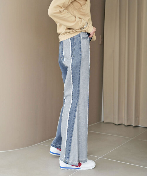 「SLOBE citron.」 デニムパンツ 36 サックスブルー レディース_画像7