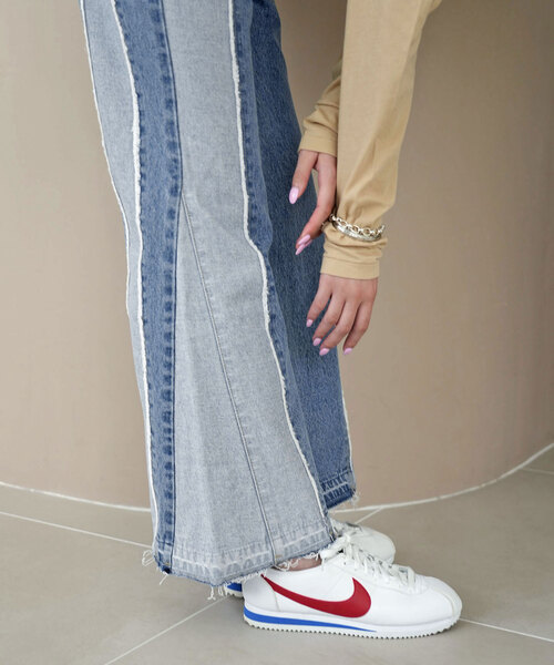 「SLOBE citron.」 デニムパンツ 36 サックスブルー レディース_画像9