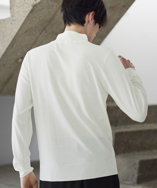 「ASTRONOMY」 タートルネックニット M ホワイト メンズ_画像4