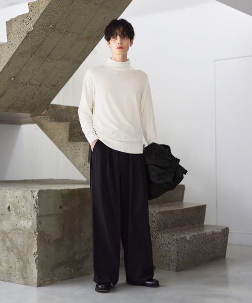 「ASTRONOMY」 タートルネックニット M ホワイト メンズ_画像7