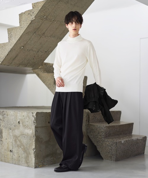 「ASTRONOMY」 タートルネックニット M ホワイト メンズ_画像8