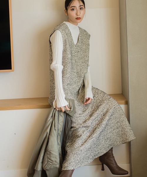 「Droite lautreamont」 サロペットスカート 2 ベージュ レディース_画像3