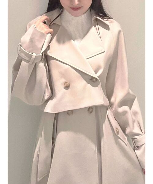 Multi collarショートトレンチコート ベージュ FREE NUJOH トレンチコート コート Short Trench Jacket / ショートトレンチ