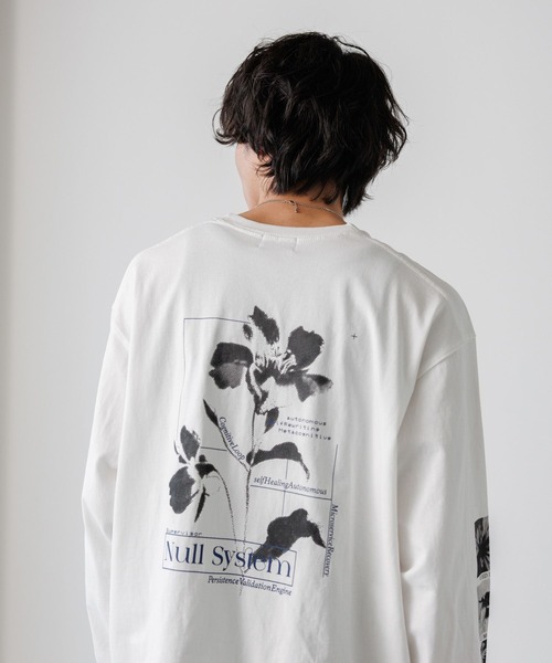 PBLIM tシャツ 「UNISEX」モードフラワーロンT バックプリント