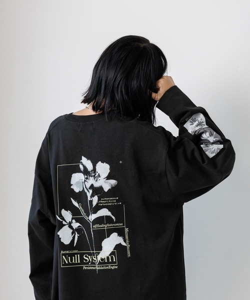 PBLIM tシャツ 「UNISEX」モードフラワーロンT バックプリント