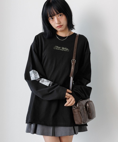 PBLIM tシャツ 「UNISEX」モードフラワーロンT バックプリント