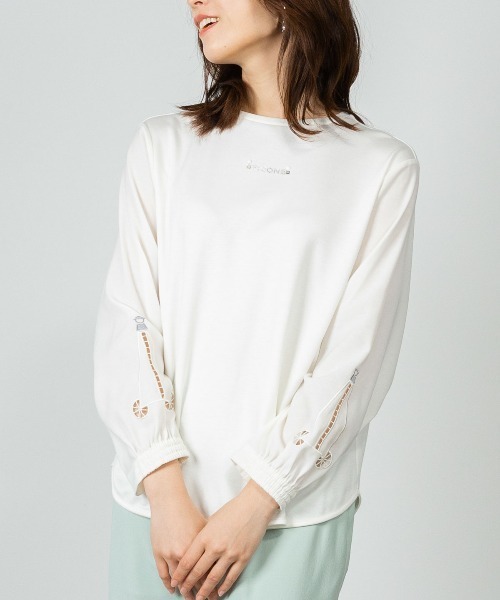 STUDIO PICONE 長袖 カットソー ホワイト STUDIO PICONE（スタジオピッコーネ） tシャツ 袖切替ポンチプル